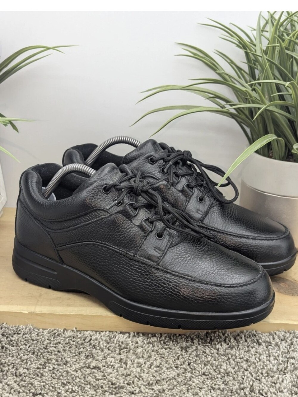 Drew Traveler Mens Size 9M Black Leather Orthopedic Shoes Casual Cushion Walking